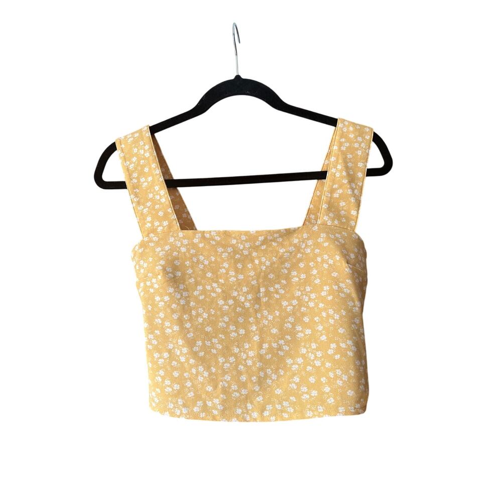 Abercrombie & Fitch Women's Ditsy Floral Smocked Cropped Top Sherbet Size XS - Picture 2 of 13